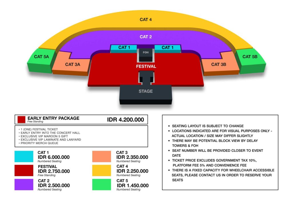 Daftar Harga Tiket Konser Maroon 5 di Jakarta 2025