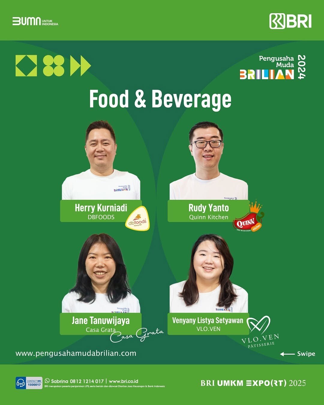 Perwakilan Pengusaha Muda BRILiaN 2024 di Bidang F&B