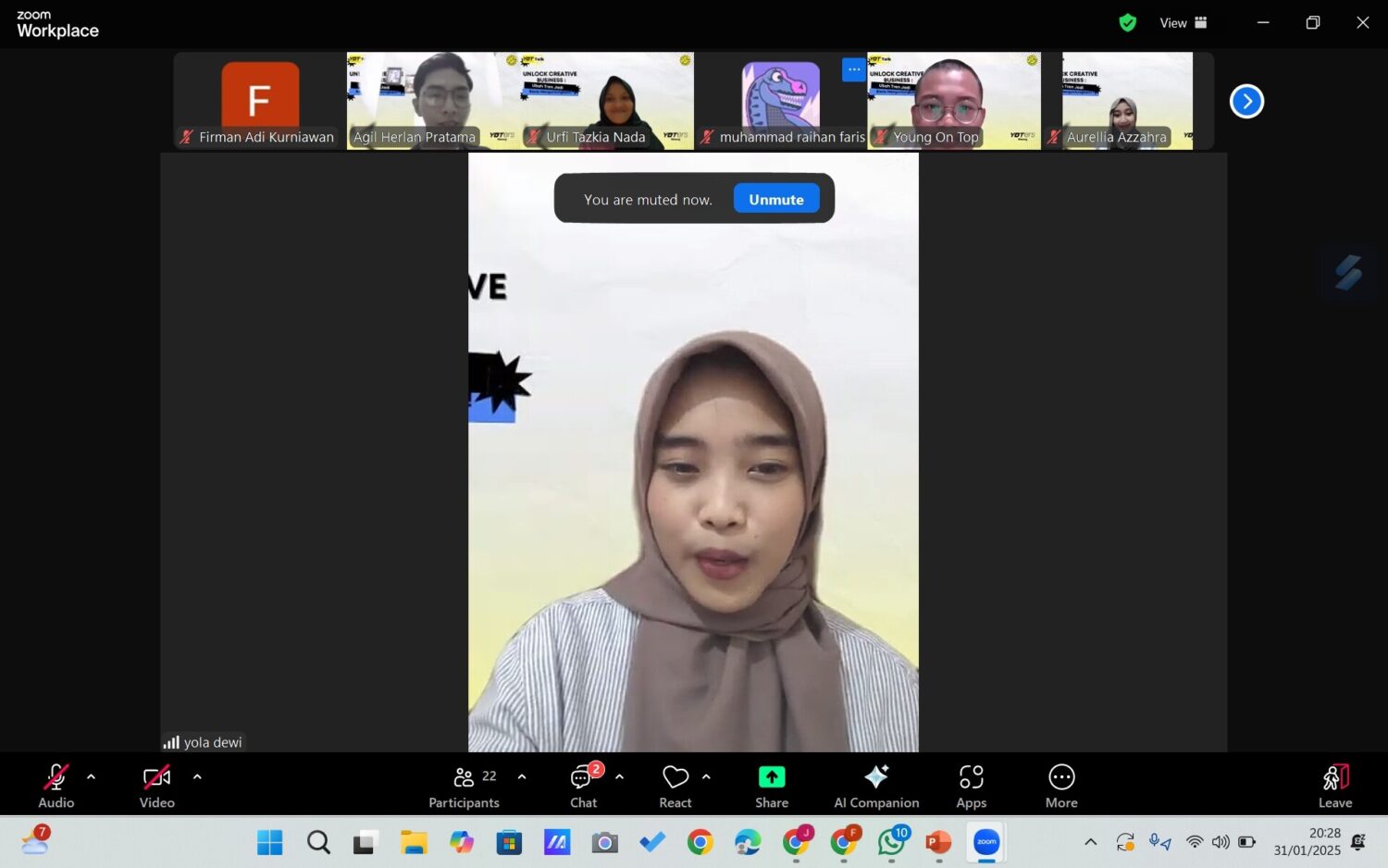 Unlocking Creative Business: YOTers Malang Sukses Gelar Webinar Inspiratif